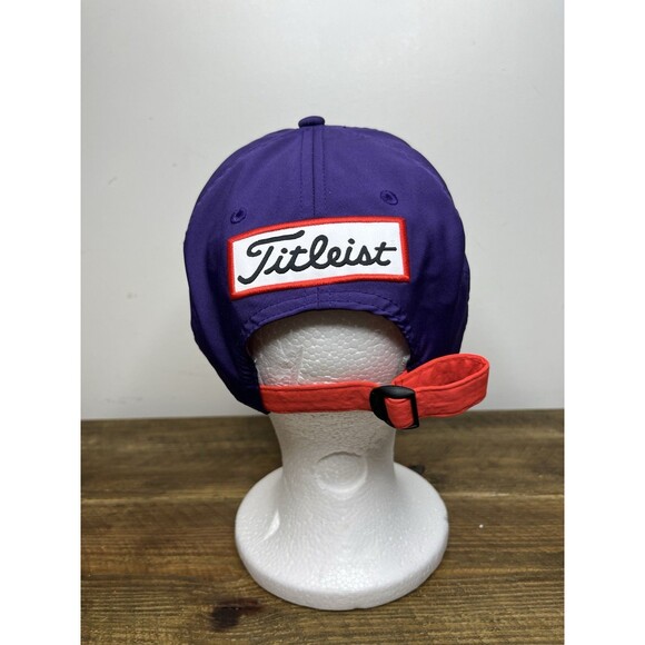 Titleist Hat Men Adjustable Purple Embroidered Logo FJ Pro V1 Strapback Golf Cap - Picture 4 of 8